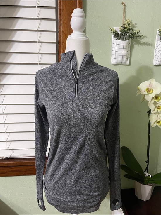 ZYIA Tops - ZYIA Heather Charcoal Quarter-Zip Pullover
